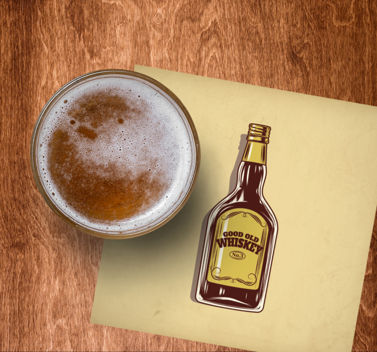 Vintage coaster za risanke viskija - TenStickers