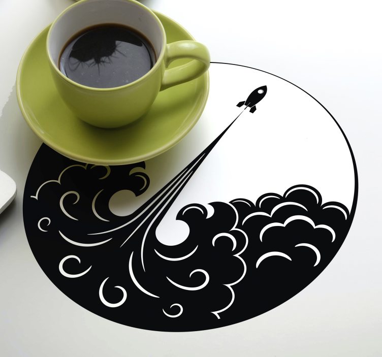 Retro raketni podstavek za pijačo - TenStickers