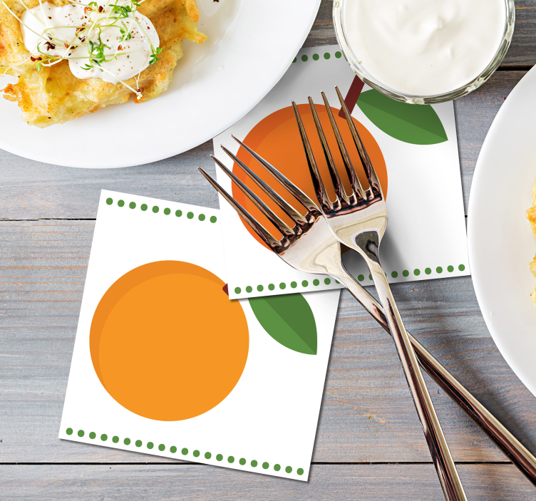 Risanka art oranžni podstavki iz citrusov - TenStickers