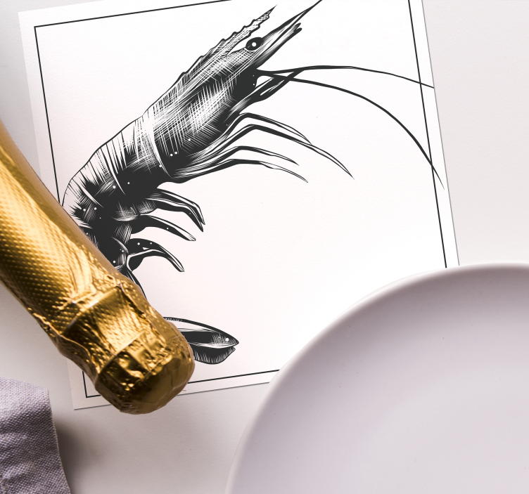 čudovita ročno narisana kozica za ribe - TenStickers