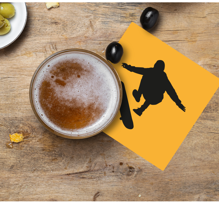 Skate boarder silhouetta geek coaster - TenStickers