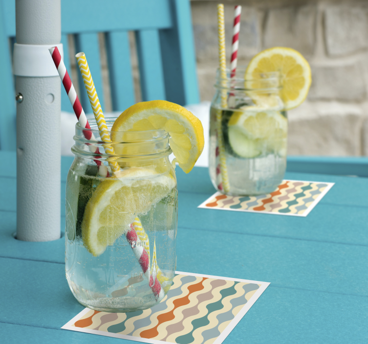 Valovit večbarvni vzorec podstavke za kozarce vintage - TenStickers