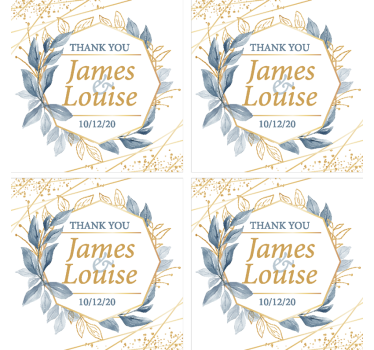 Elegant floral thank you cards za poročne podstavke - TenStickers