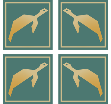 Geometric animal shapes podstavki za kozarce sodobni - TenStickers