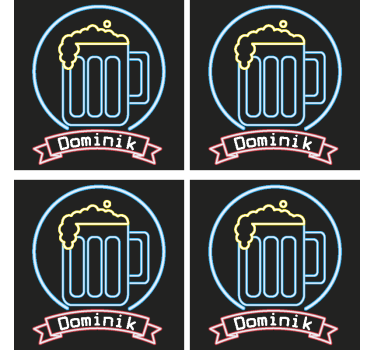 Neonsko pivo z imenom medvedji podstavki - TenStickers