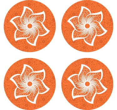 Stylish orange flora podstavek za kozarce - TenStickers