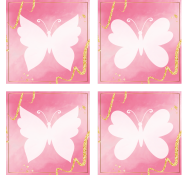 Graceful butterfly emblem podstavki za kozarce modernos - TenStickers