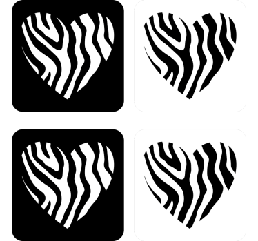 Sodobna podstavka za srca z zebrami - TenStickers