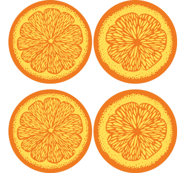 Podstavke za kozarce sodobni vzorec citrusnih rezin - TenStickers