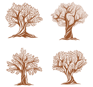 Intricate tree silhouettes podstavek za kozarce - TenStickers