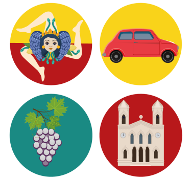 Podstavke za kozarce sodobni sicilijanske grozdne legende - TenStickers