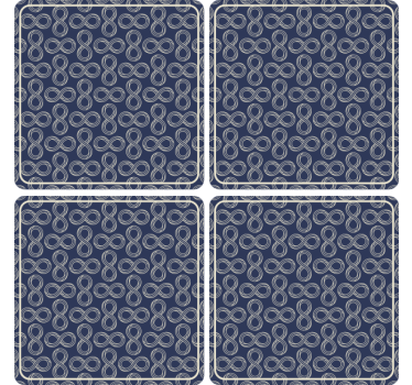 Navy patterned infinity podstavek za kozarce - TenStickers
