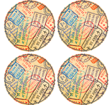 Potovalne znamke sodobni podstavek za pijače - TenStickers