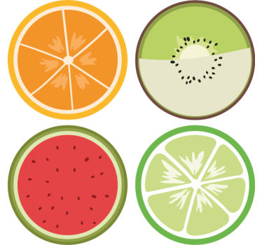 Podstavke za kozarce sodobni rezine citrusa - TenStickers