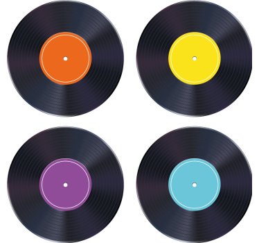 Barvit lp record sodoben podstavek za pijače - TenStickers