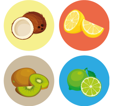 Podstavke za kozarce sodobni ilustracije sadja - TenStickers