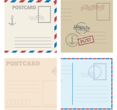 Podstavke za kozarce sodobni dizajn vintage razglednic - TenStickers