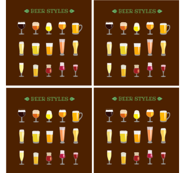 Različni kozarci za pivo pivske podstavke - TenStickers