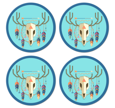 Lobanja boho style moderna pijača za podstavke - TenStickers