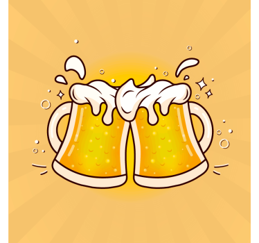 Na zdravje s kozarci pivskih podloga - TenStickers