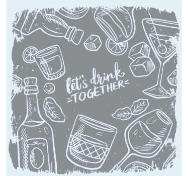 Cocktails and glassware podstavek za kozarce pivski - TenStickers