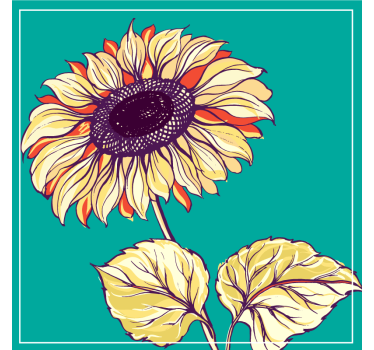Vibrant sunflower illustration podstavek za kozarce - TenStickers