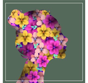Floral silhouette profile podstavki za kozarce sodobni - TenStickers