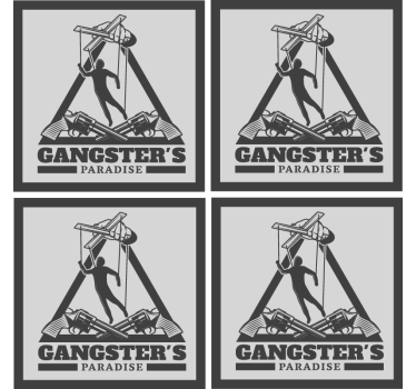 Gangster's themed illustration podstavek za kozarce - TenStickers