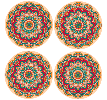 Mandala patterned round shape sodobni podstavki za kozarce - TenStickers