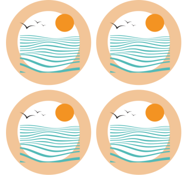 Wave pattern sunset sodobni podstavki za kozarce - TenStickers