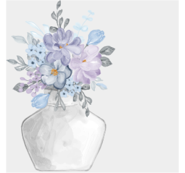 Floral arrangement in vase s sodobnimi podstavki - TenStickers
