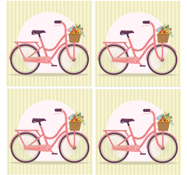 Roza kolo s cvetlicami sodobni podstavki za kozarce - TenStickers