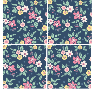 Floral patterned design sodobni podstavki za kozarce - TenStickers