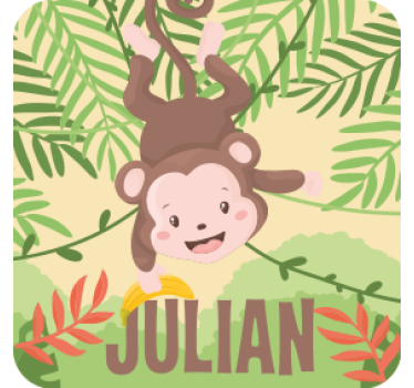 Playful monkey design geeky podstavek za kozarce - TenStickers