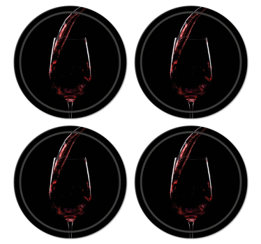 Retro podloga za skodelico rdečega vina - TenStickers