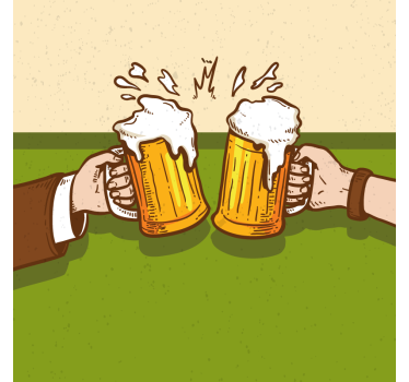 Clinking beer mugs podstavek za kozarce pivski - TenStickers