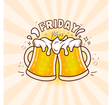 Cheers to friday fun podstavek za kozarce - TenStickers