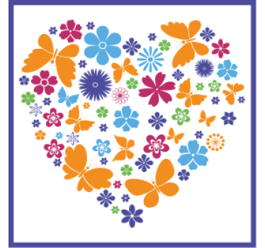 Floral heart arrangement sodobni podstavki za kozarce - TenStickers