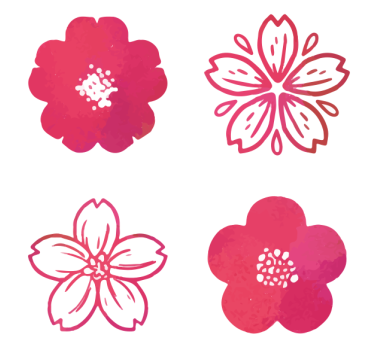 Pink floral elements sodobni podstavki za kozarce - TenStickers