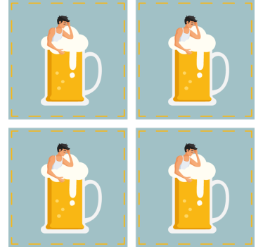 Relaxing beer mug illustration podstavek za kozarce - TenStickers