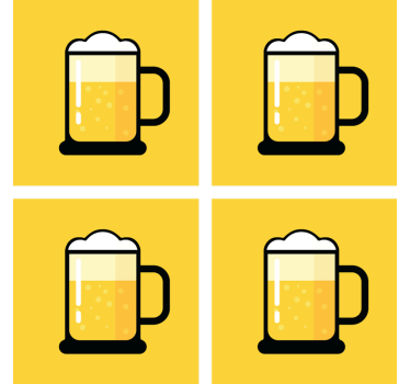 Yellow beer mug illustration podstavek za kozarce - TenStickers