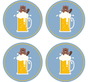 Cheerful beaver mug podstavek za kozarce pivski - TenStickers