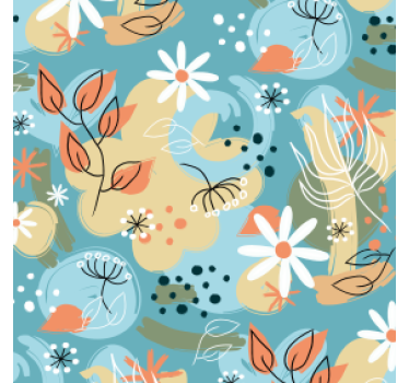 Floral motif background podstavke za kozarce sodobni - TenStickers