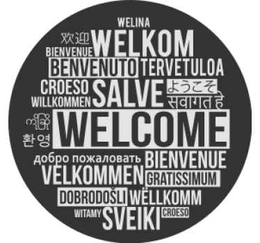 Welcome multilingual greeting podstavek za kozarce - TenStickers