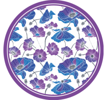 Floral motif with purple accents podstavki za kozarce - TenStickers