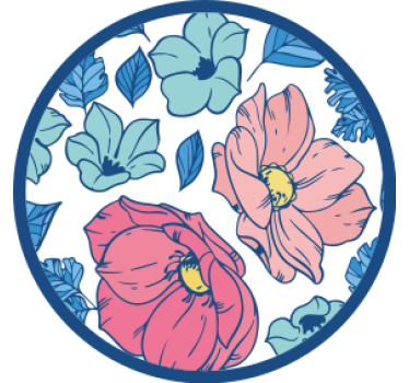 Floral pattern circle podstavki za kozarce sodobni - TenStickers
