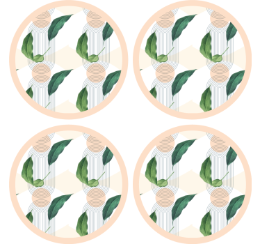Leafy geometric pattern sodobni podstavki za kozarce - TenStickers