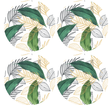 Lush greenery motif sodobni podstavki za kozarce - TenStickers