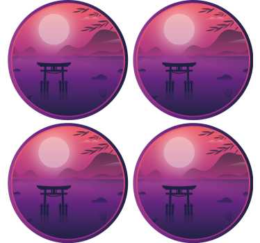 Serene sunset landscape podstavki za kozarce moderne - TenStickers