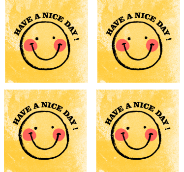 Veseli nasmejanček z voščilom in podstavek za kozarce - TenStickers